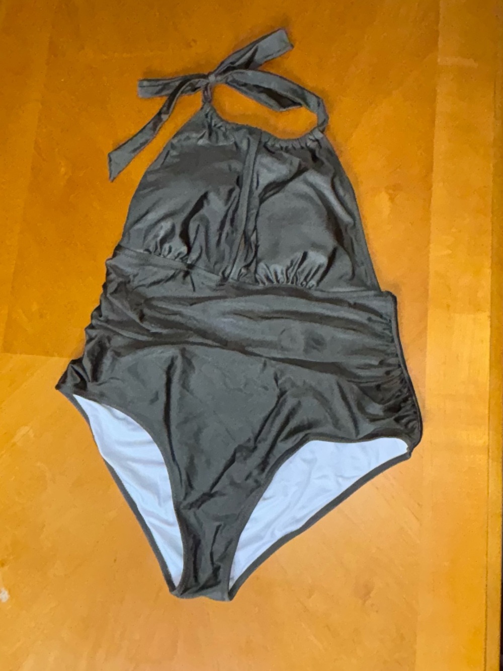 Ladies 1X Cupshe One Piece Swimsuit Gray Taupe